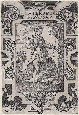 Euterpe, engraving by Virgile Solis (16th century)